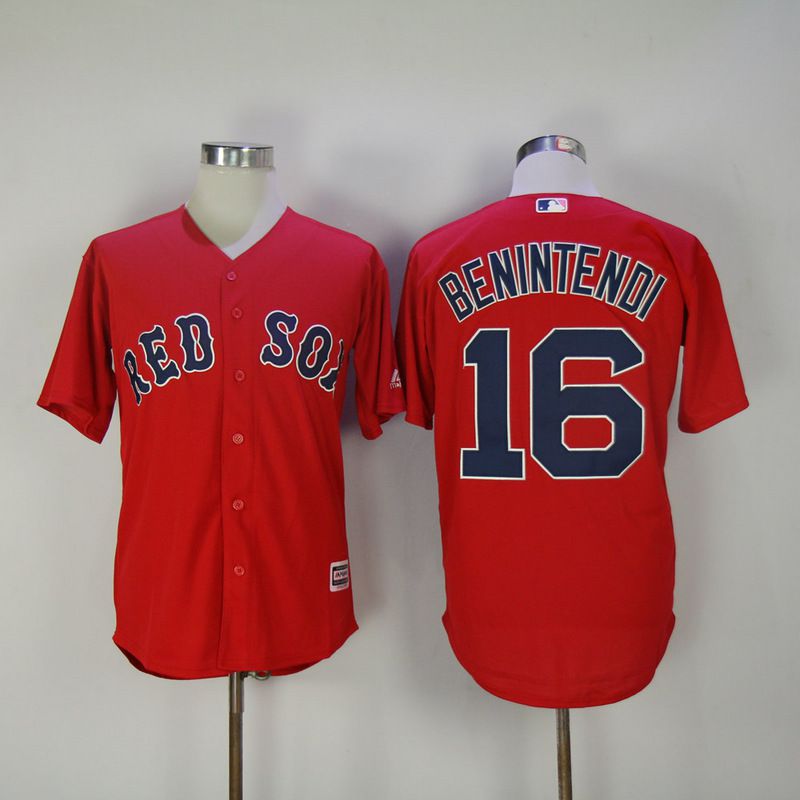 2017 Men MLB Boston Red Sox #16 Benintendi Red Game Jerseys->boston red sox->MLB Jersey